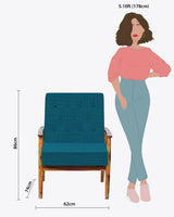 Chumbak Memsaab Arm Chair - Mediterranian Blue