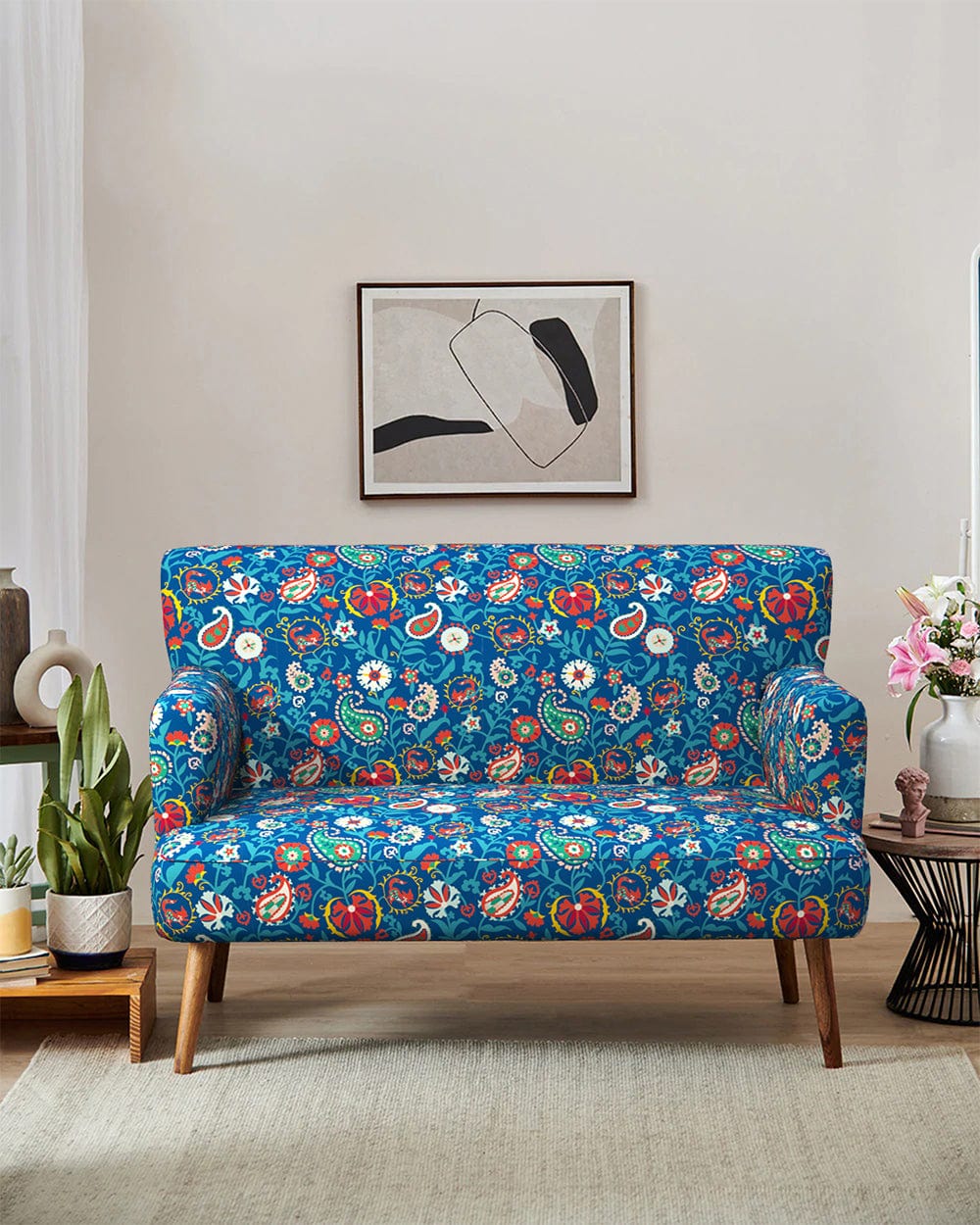 Chumbak Jodhpur Love Seat - India Paisleys Blue