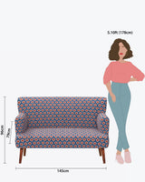 Chumbak Jodhpur Love Seat - Blue Ikkat