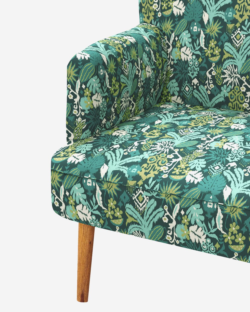 Chumbak Jodhpur Love Seat - Tropical Ikkat Green