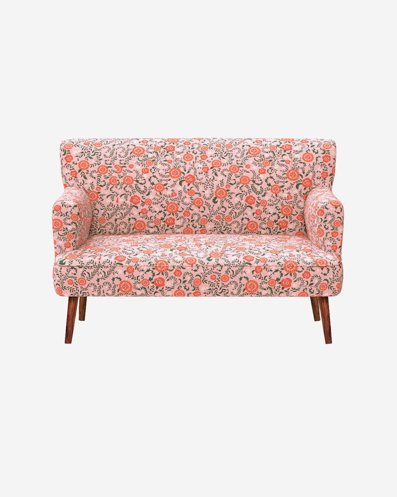 Chumbak Jodhpur Love Seat - Earthy Florals Peach