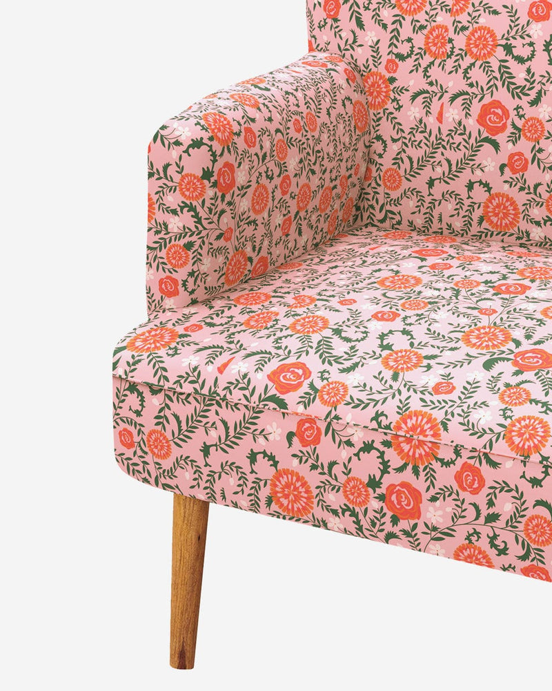 Chumbak Jodhpur Love Seat - Earthy Florals Peach