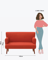 Chumbak Jodhpur Love Seat - Carribean Coral