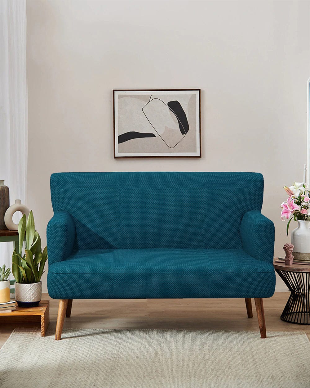 Chumbak Jodhpur Love Seat - Mediterranian Blue 