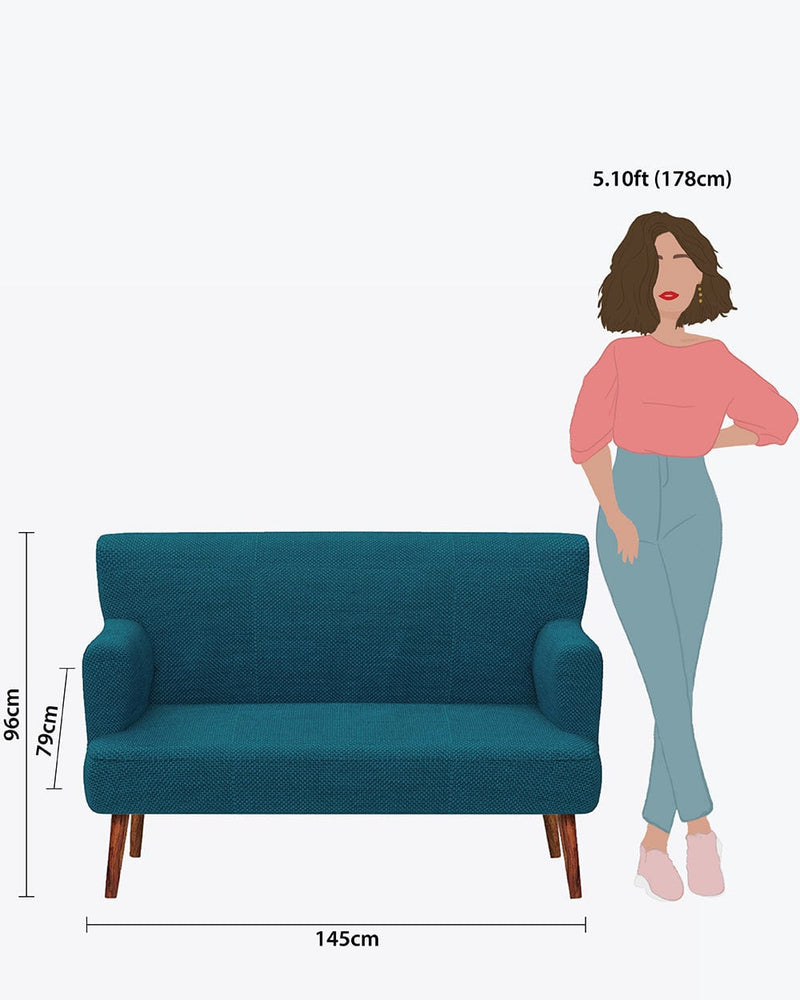 Chumbak Jodhpur Love Seat - Mediterranian Blue 