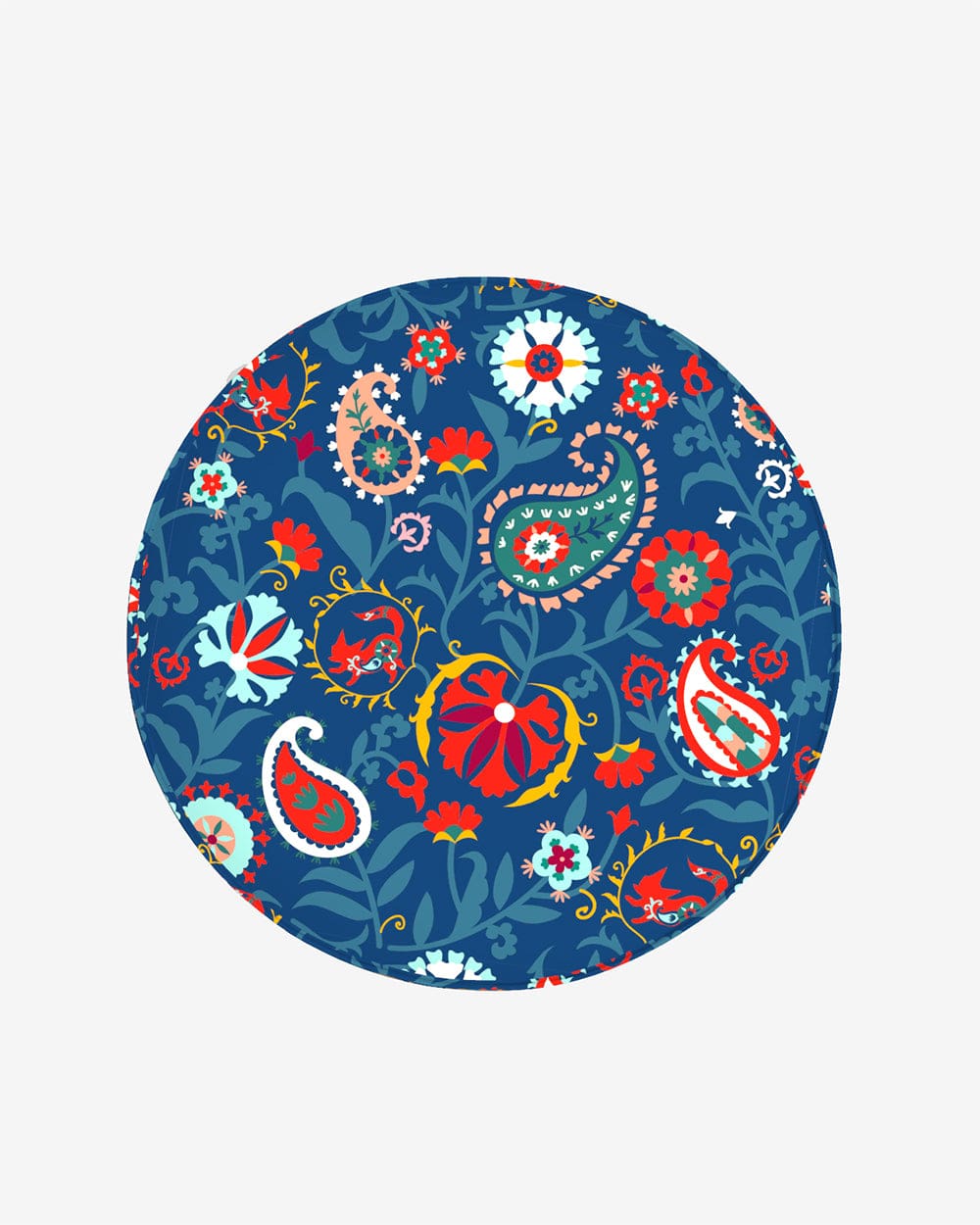 Chumbak English Cafe Stool - India Paisleys Blue
