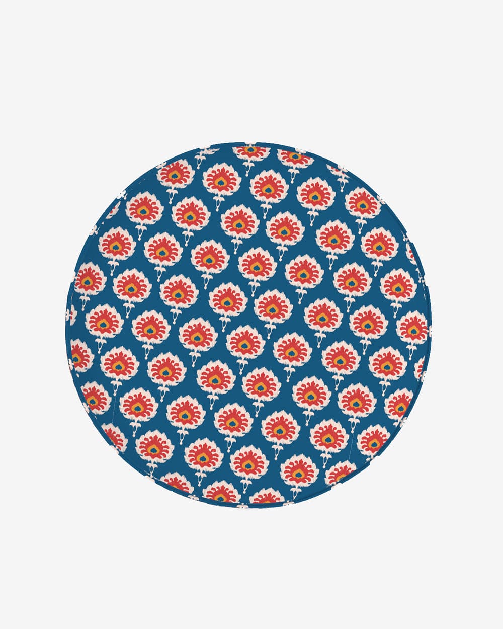 Chumbak English Cafe Stool - Blue Ikkat