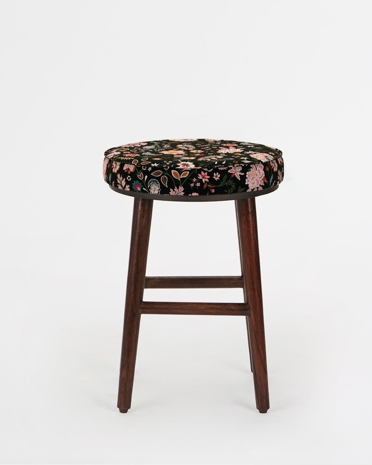 Chumbak English Cafe Stool - Bohemian Paisleys Black