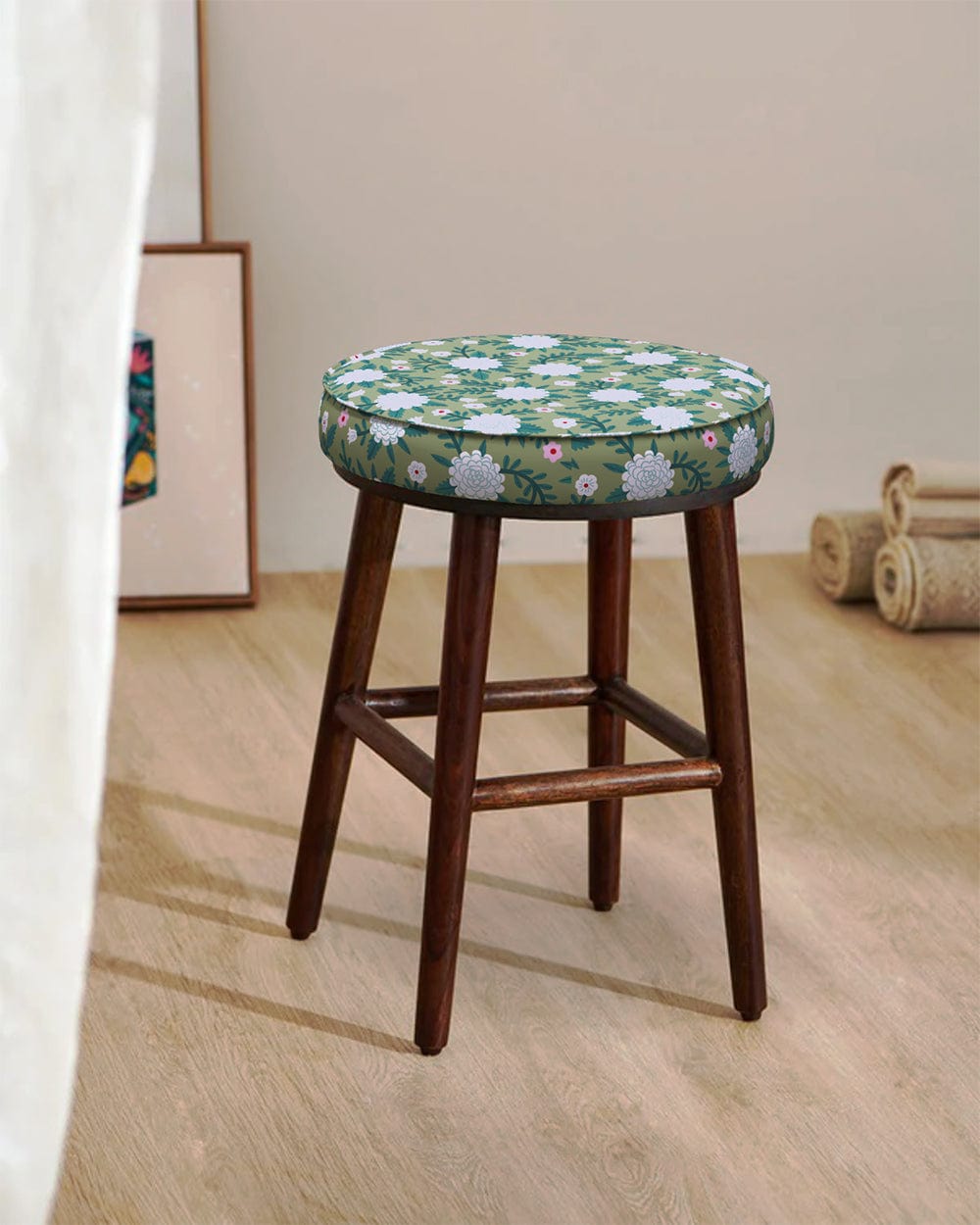 Chumbak English Cafe Stool - Spring Marigold Green