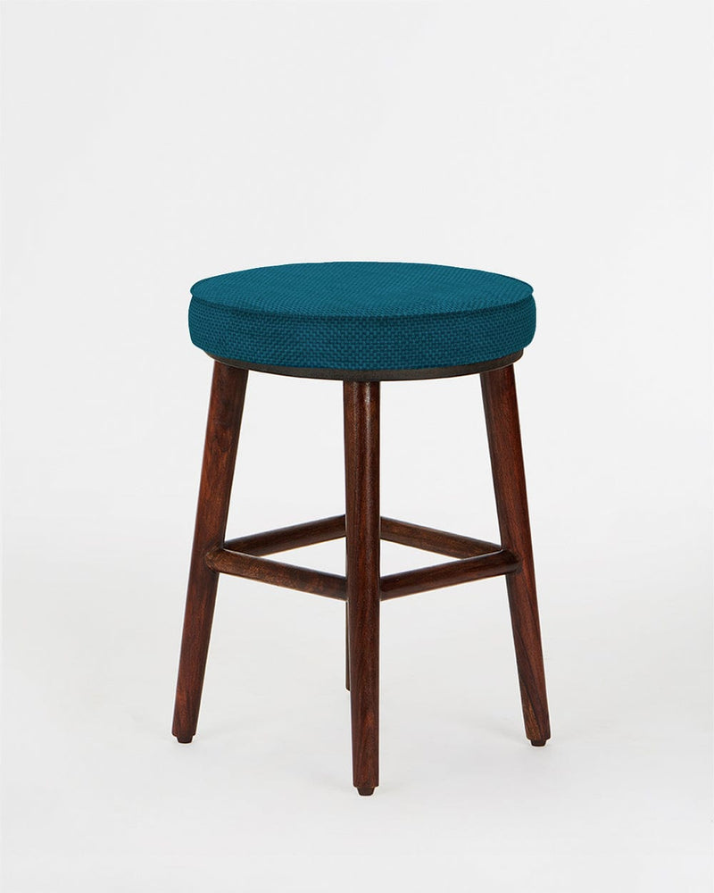 Chumbak English Cafe Stool - Mediterranian Blue