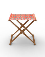 Chumbak Bistro Folding Bench - Red Ikkat
