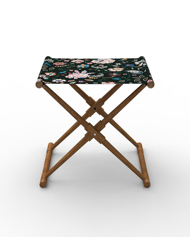 Chumbak Bistro Folding Bench - Bohemian Paisleys Black