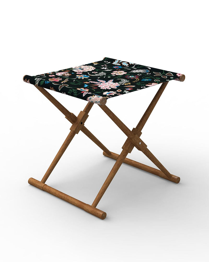 Chumbak Bistro Folding Bench - Bohemian Paisleys Black