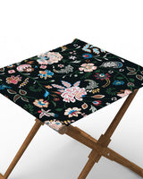 Chumbak Bistro Folding Bench - Bohemian Paisleys Black