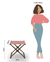Chumbak Bistro Folding Bench - Earthy Florals Peach