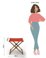 Chumbak Bistro Folding Bench - Carribean Coral