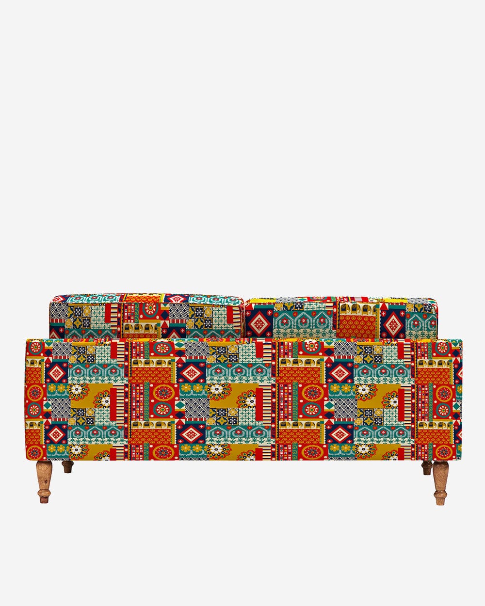 Chumbak Nawab Couch - Floral Swirls Red