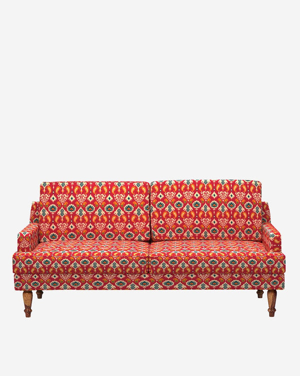 Chumbak Nawab Couch - Red Ikkat