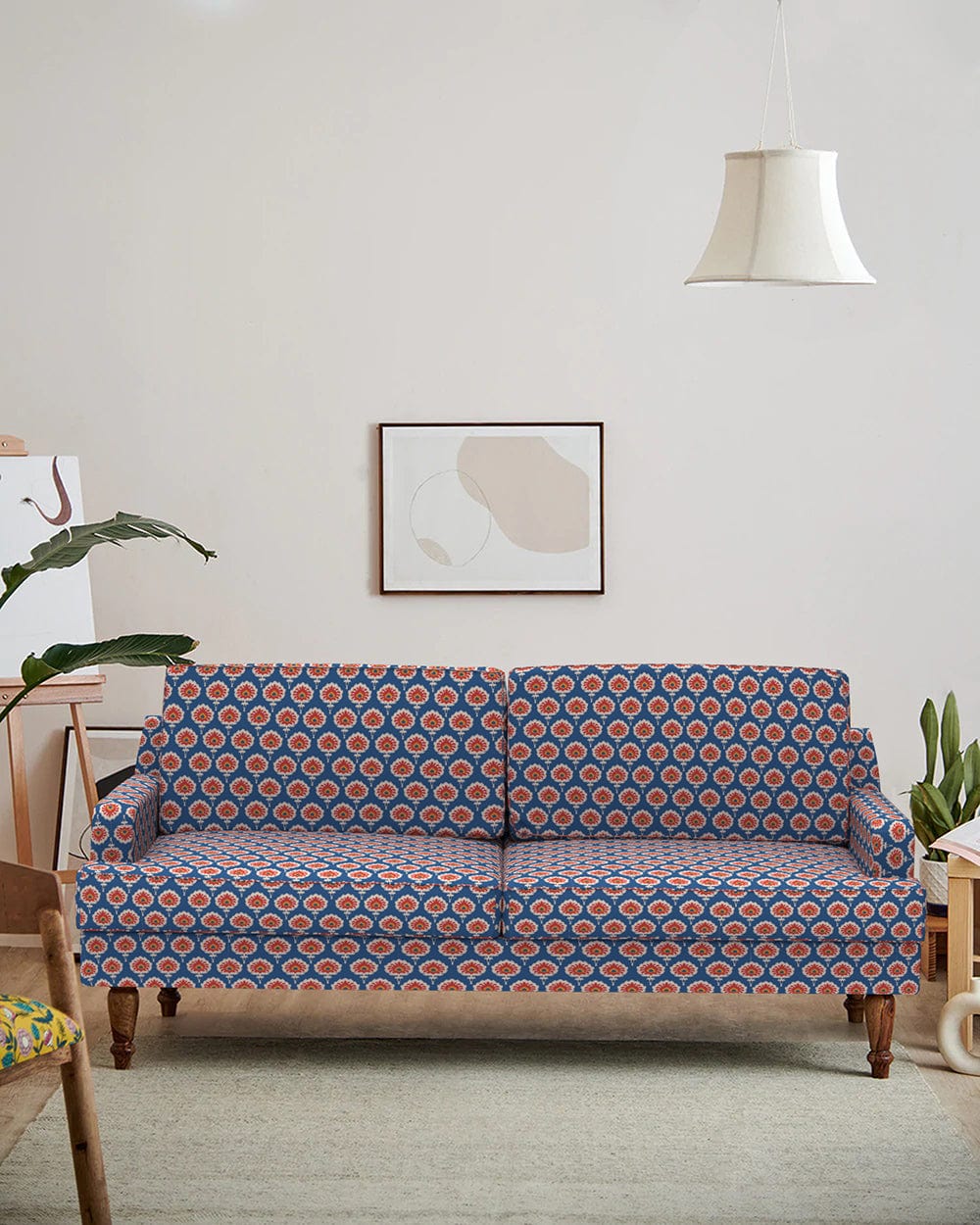 Chumbak Nawab Couch - Blue Ikkat