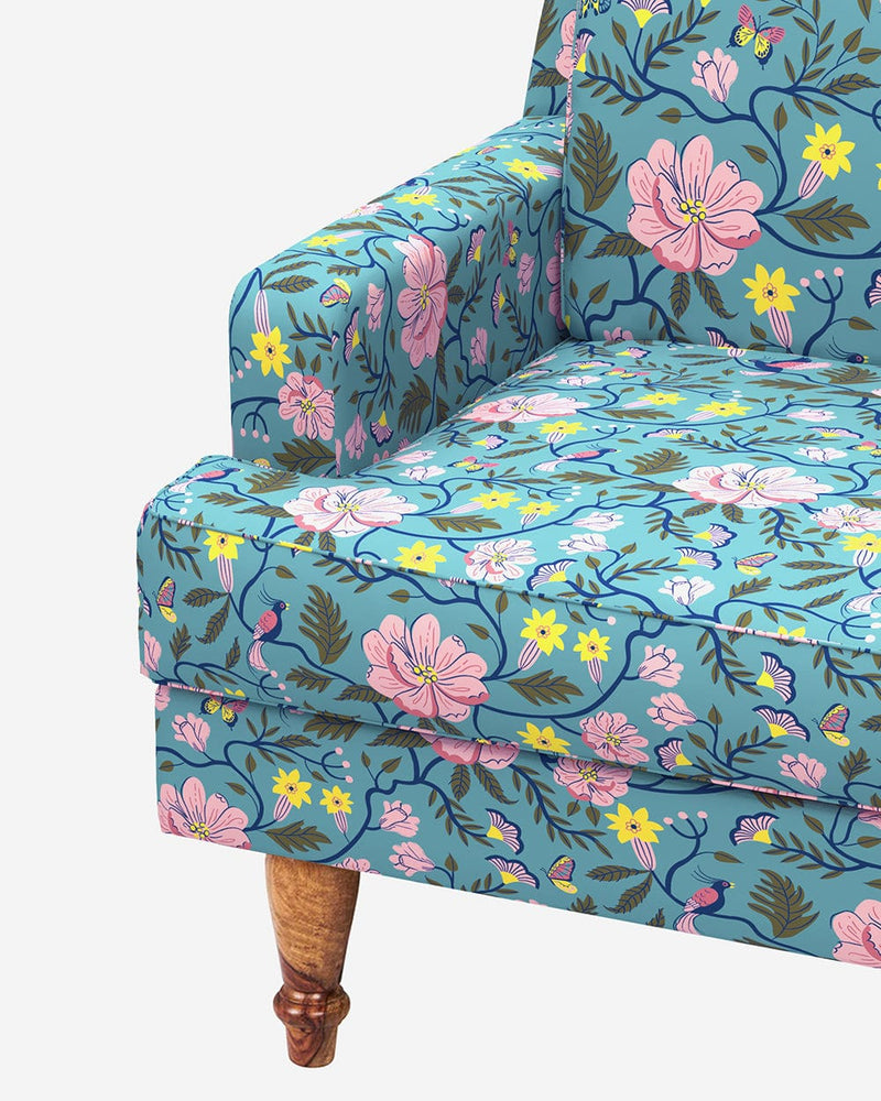 Chumbak Nawab Couch - Spring Bloom Teal