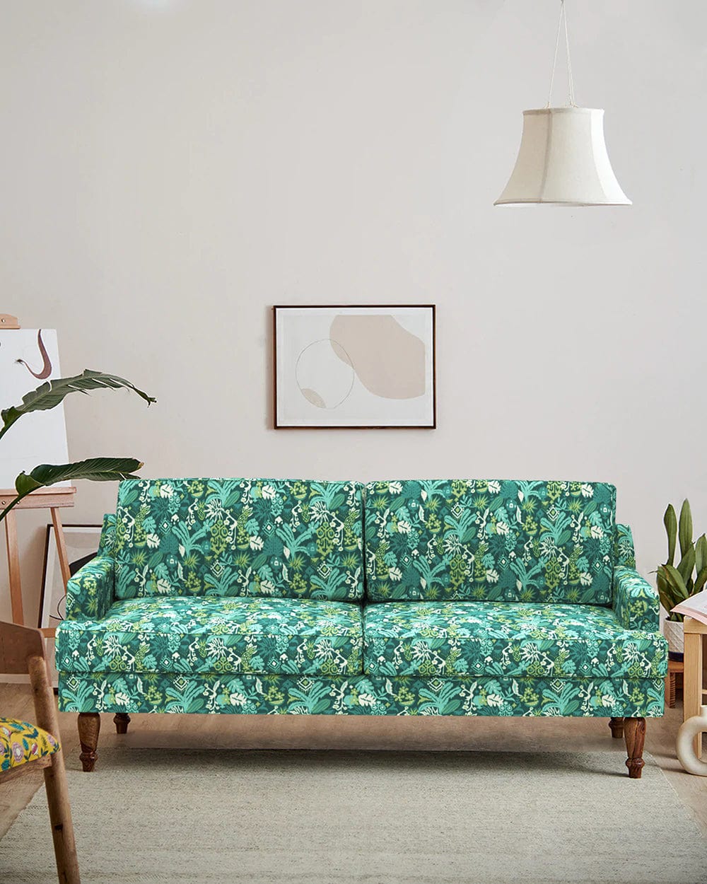 Chumbak Nawab Couch - Tropical Ikkat Green