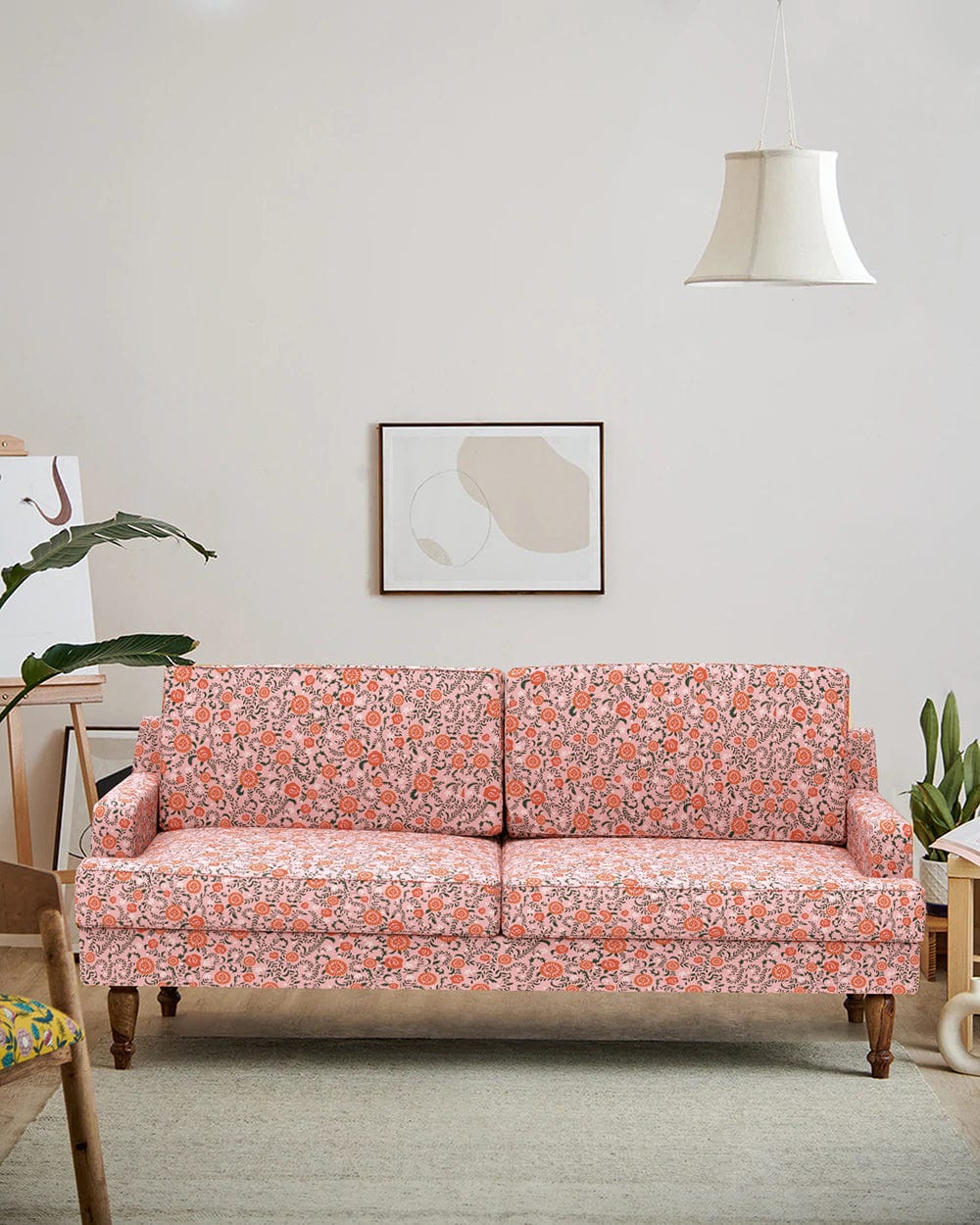 Chumbak Nawab Couch - Earthy Florals Peach