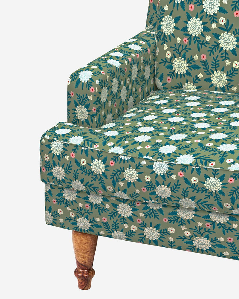 Chumbak Nawab Couch - Spring Marigold Green