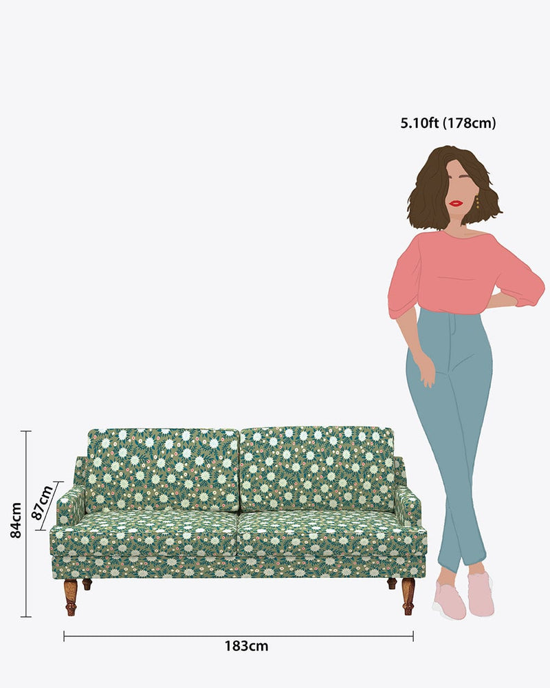 Chumbak Nawab Couch - Spring Marigold Green