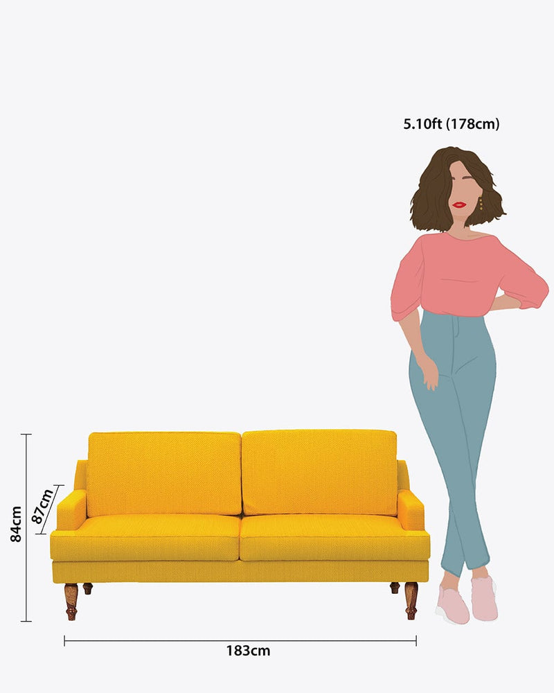 Chumbak Nawab Couch - Sahara Mustard