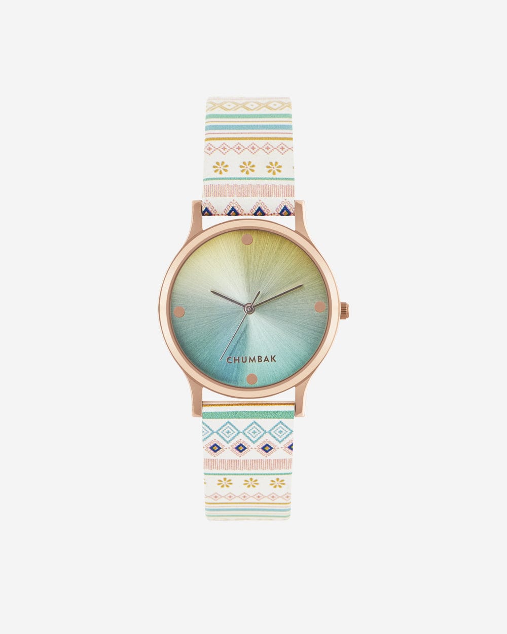 Chumbak TEAL by Chumbak Ombre Aztec Watch-White