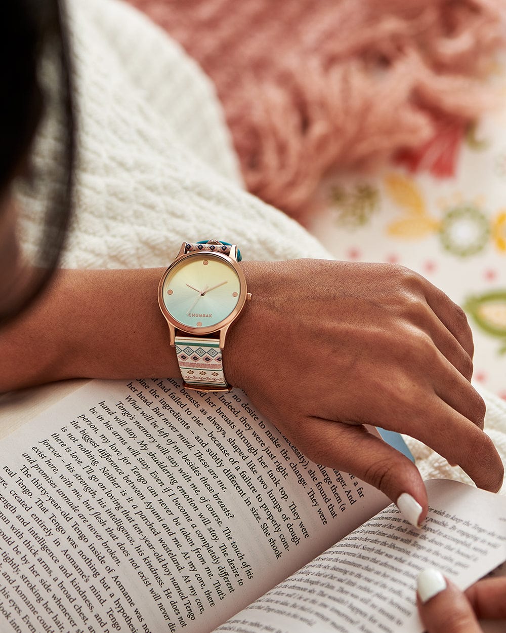 Chumbak TEAL by Chumbak Ombre Aztec Watch-White
