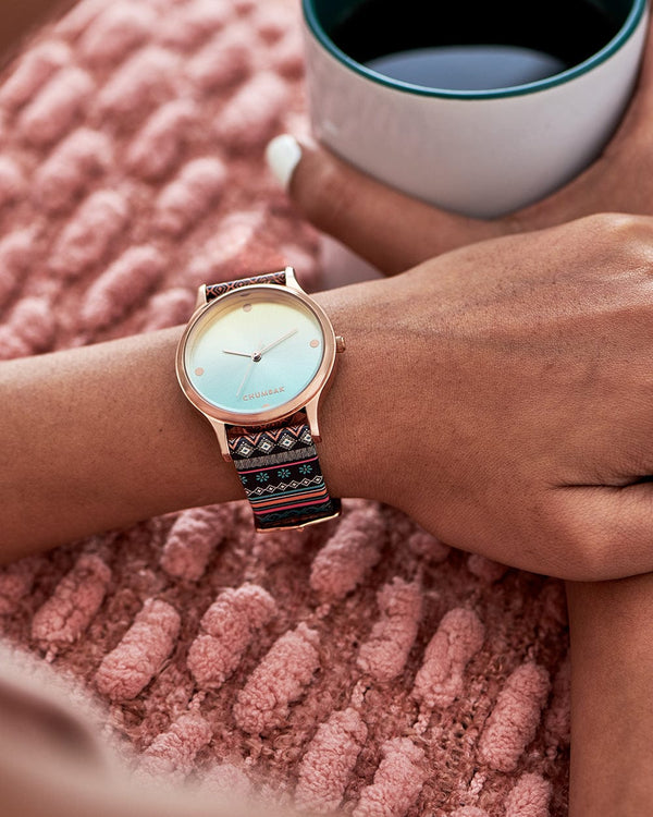Chumbak TEAL by Chumbak Ombre Aztec Watch-Black
