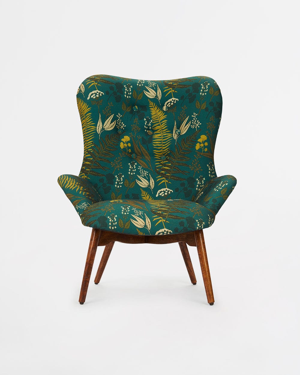 Chumbak Mid Century Modern Wing Chair-Ferns