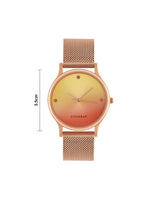 Chumbak TEAL by Chumbak Sunset Ombre Watch, Metal Mesh Strap