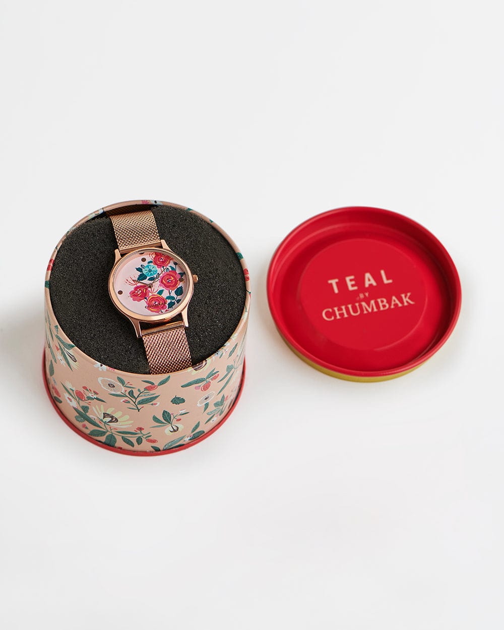 Chumbak TEAL by Chumbak Rose Garden Watch, Metal Mesh Strap