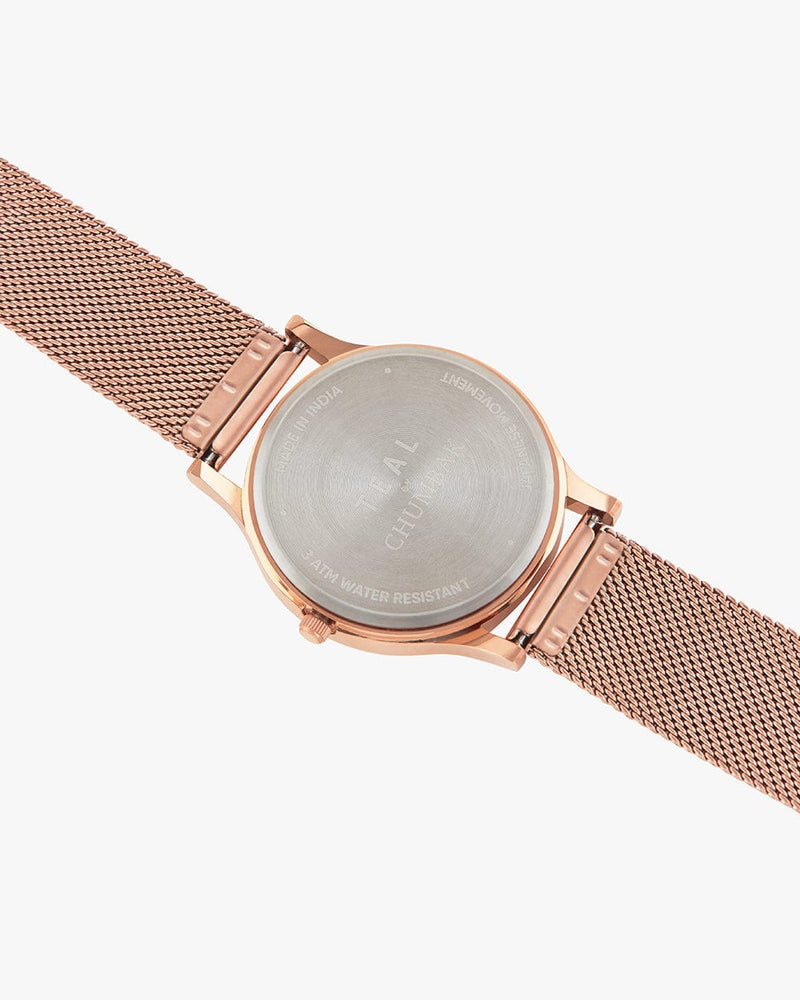 Chumbak TEAL by Chumbak Forest Jade Watch, Metal Mesh Strap