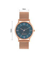 Chumbak TEAL by Chumbak Forest Jade Watch, Metal Mesh Strap