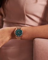 Chumbak TEAL by Chumbak Forest Jade Watch, Metal Mesh Strap