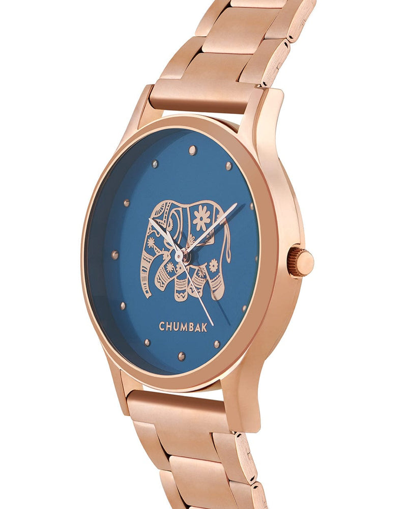 Chumbak TEAL by Chumbak Carnival Elephant Watch,Metal link Strap