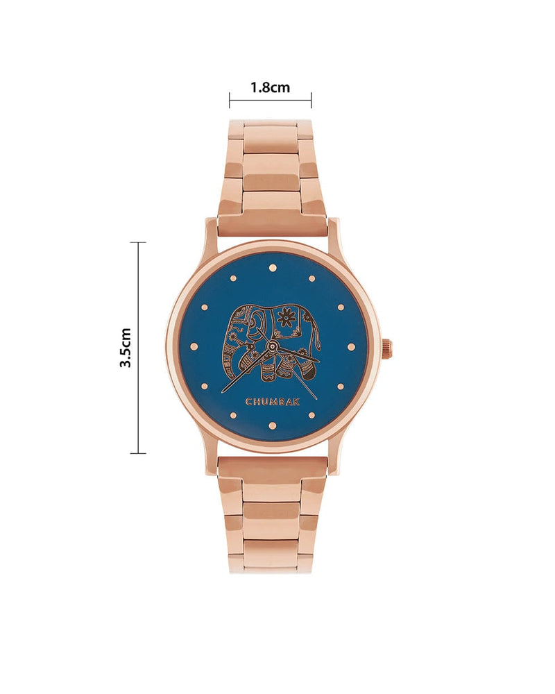 Chumbak TEAL by Chumbak Carnival Elephant Watch,Metal link Strap