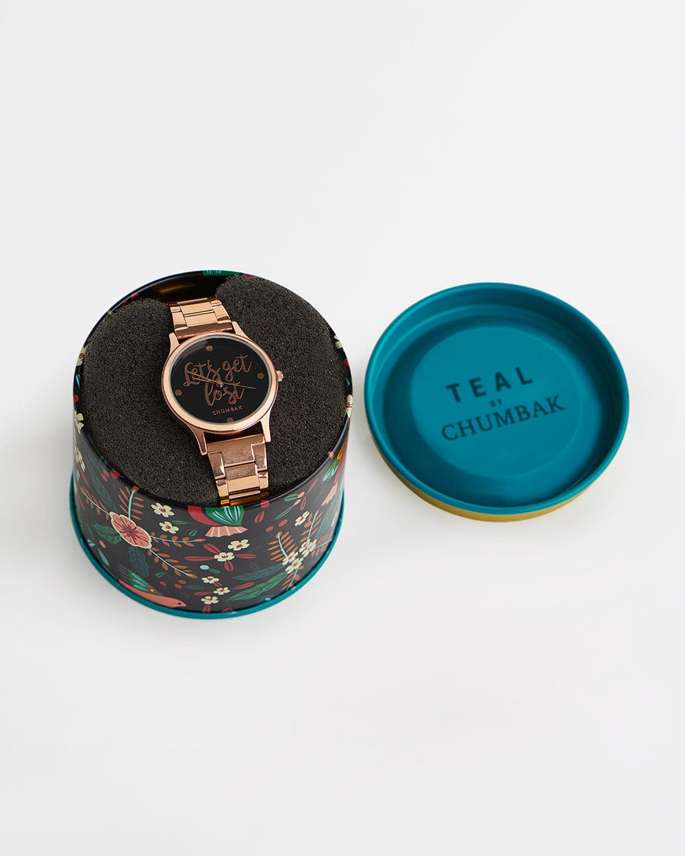 Chumbak TEAL by Chumbak Lets Get Lost Watch,Metal link Strap