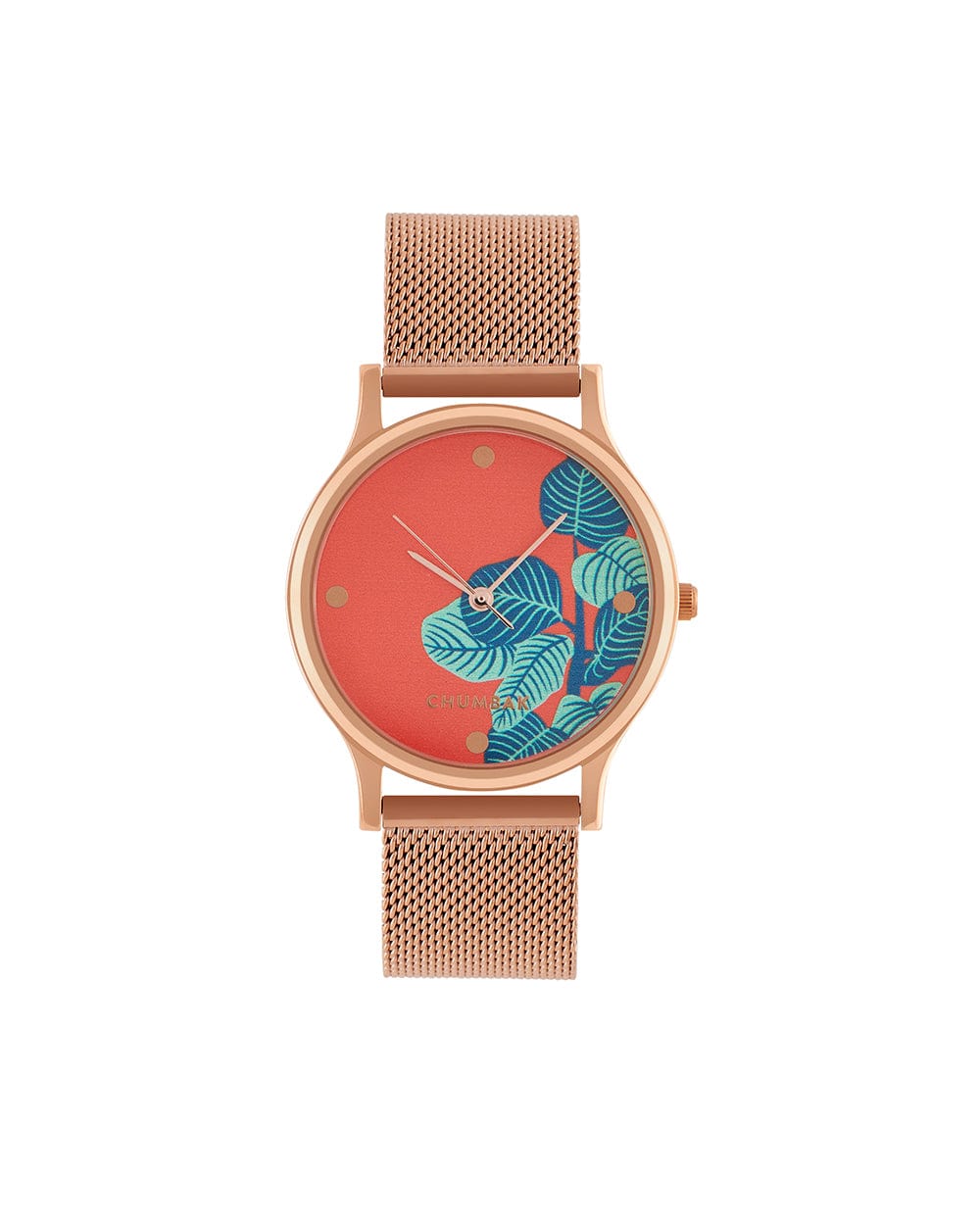 Chumbak TEAL by Chumbak Bohemian Leaves  Watch,Metal Mesh Strap