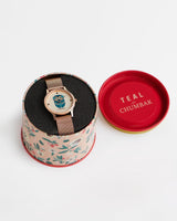 Chumbak TEAL by Chumbak Vintage Owl Watch, Metal Mesh Strap