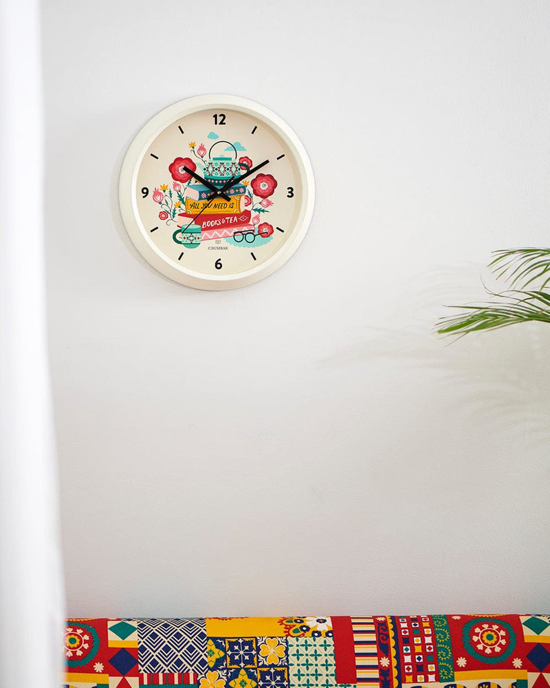Chumbak Chumbak BookTok Wall Clock - White rim