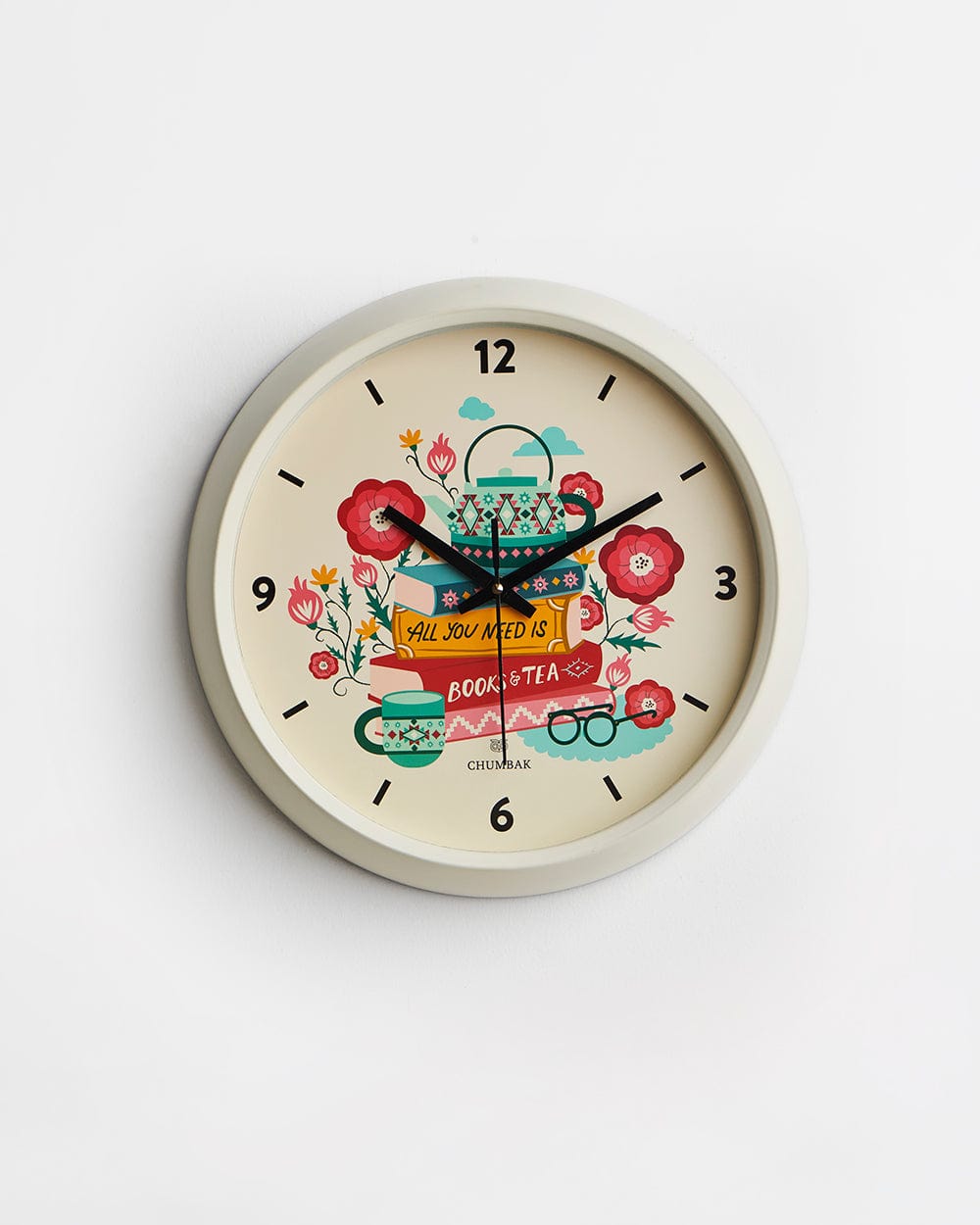 Chumbak Chumbak BookTok Wall Clock - White rim