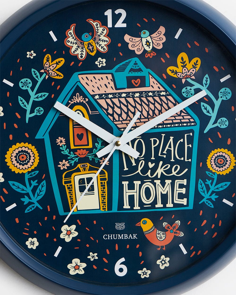 Chumbak Chumbak No Place Like Home Wall Clock - Navy Blue rim