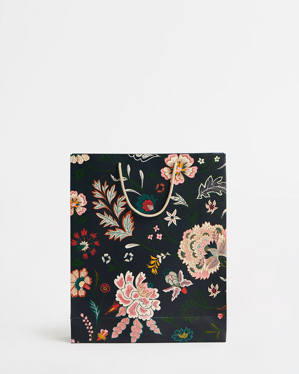 Chumbak Bohemian Paisleys Vertical Gift Bag-Black