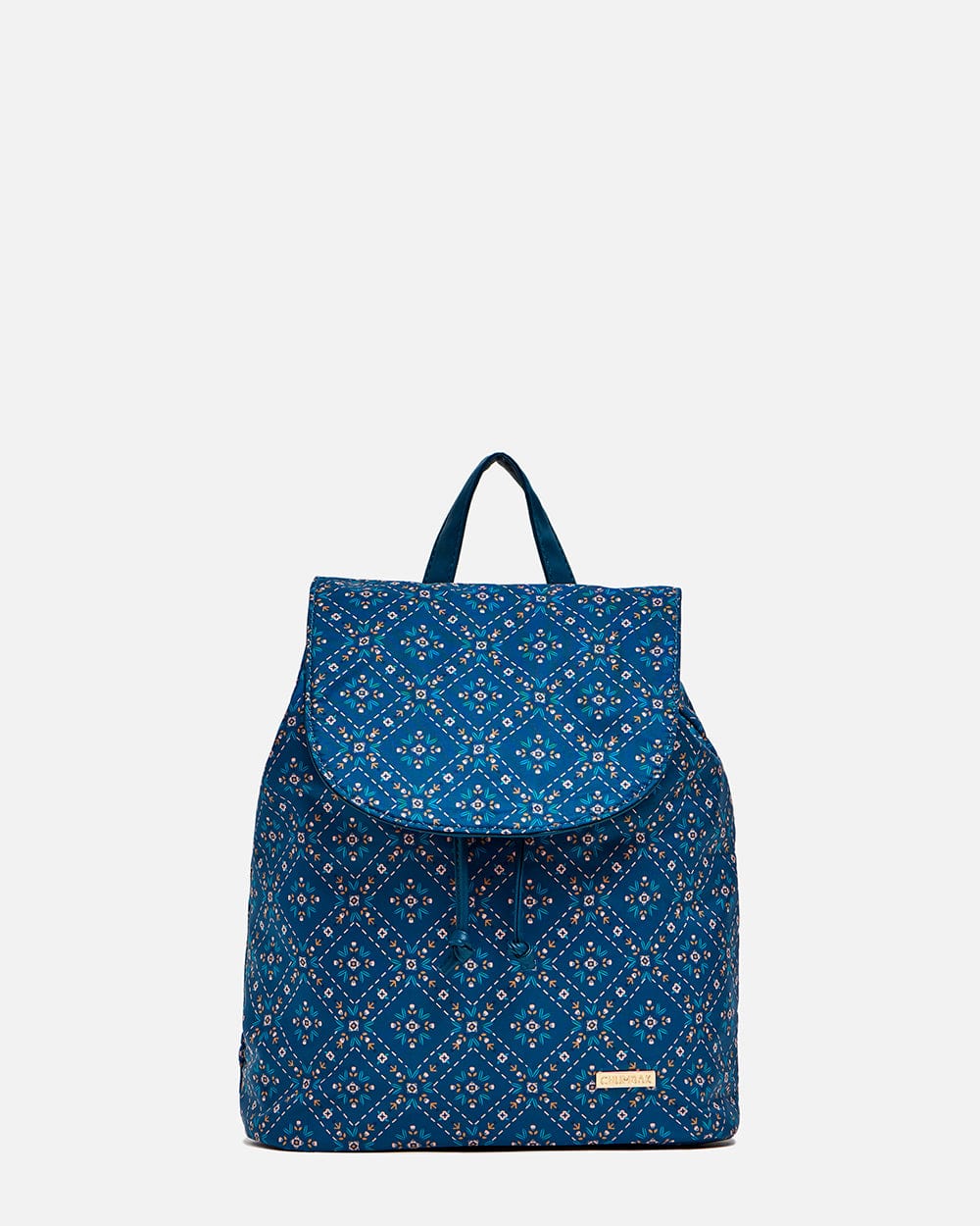 Chumbak Geometric Flora Backpack - Navy Blue