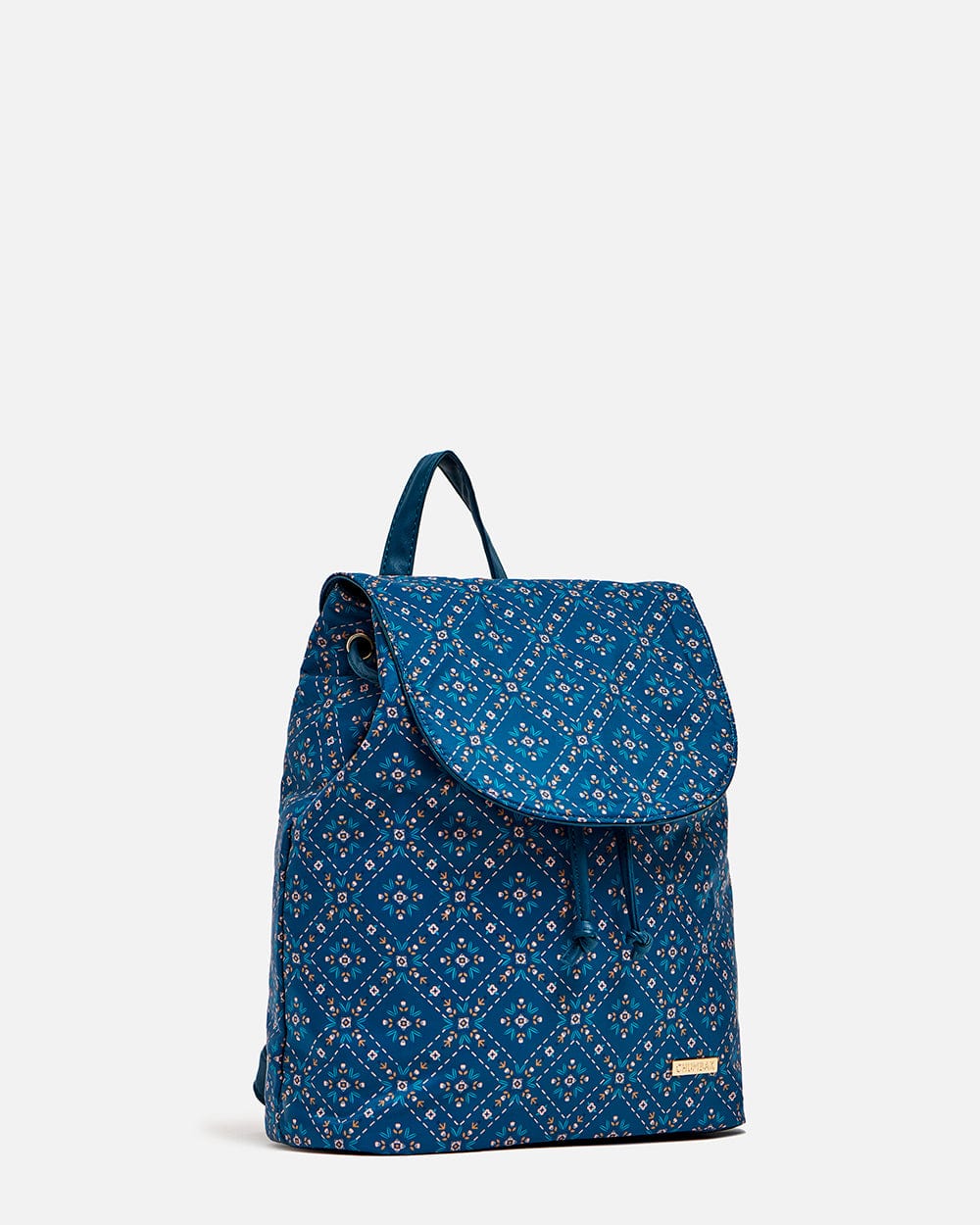Chumbak Geometric Flora Backpack - Navy Blue