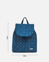 Chumbak Geometric Flora Backpack - Navy Blue